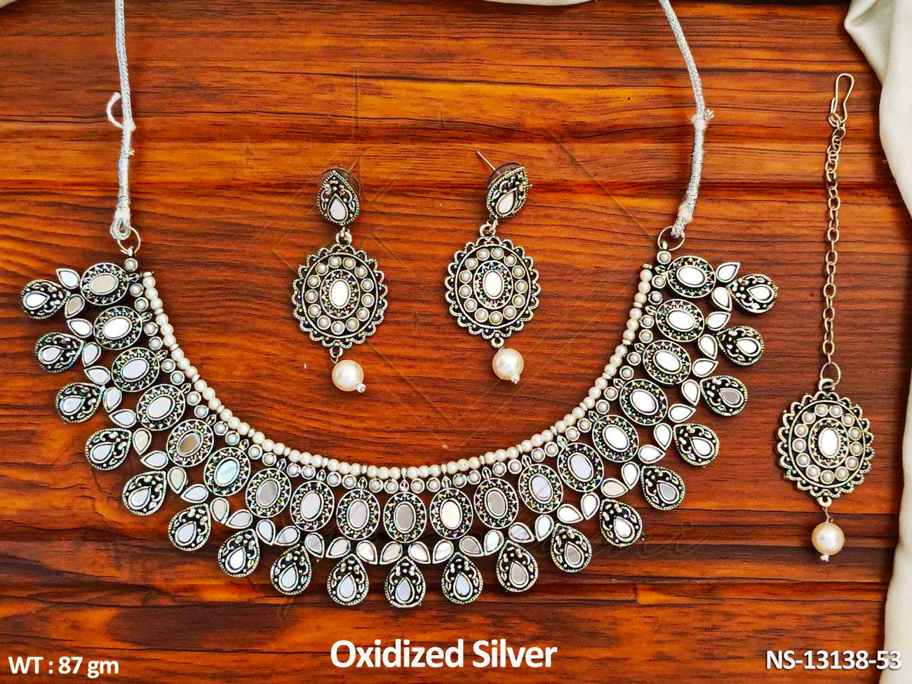 Oxidised Necklace NS-13138-53