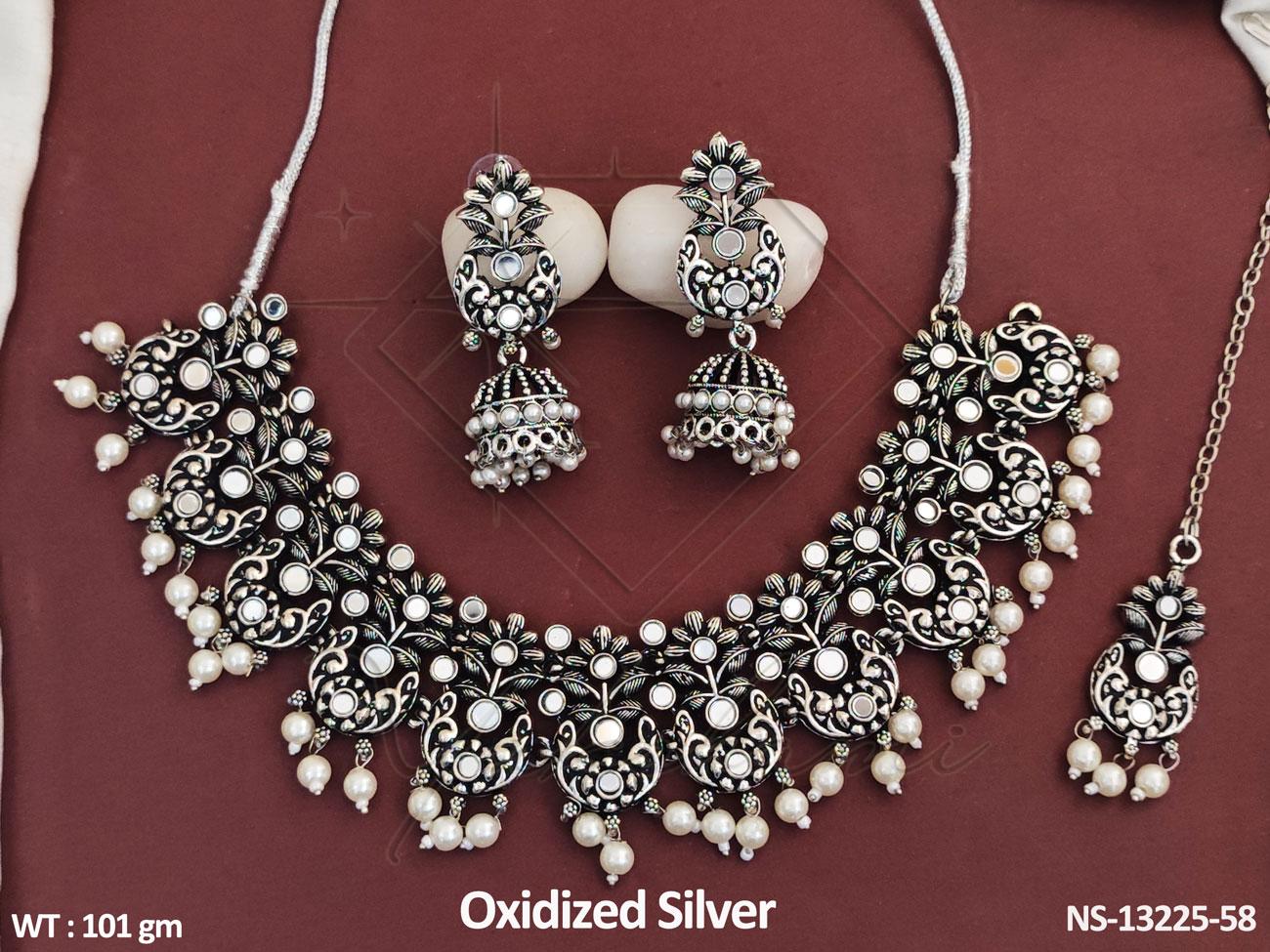 Oxidised Necklace NS-13225-58