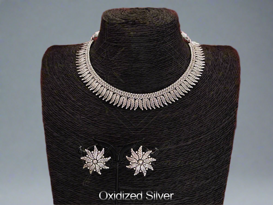 Oxidised Necklace NS-8386-48