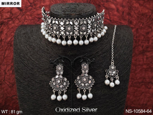 Oxidized Necklace NS-10584-64