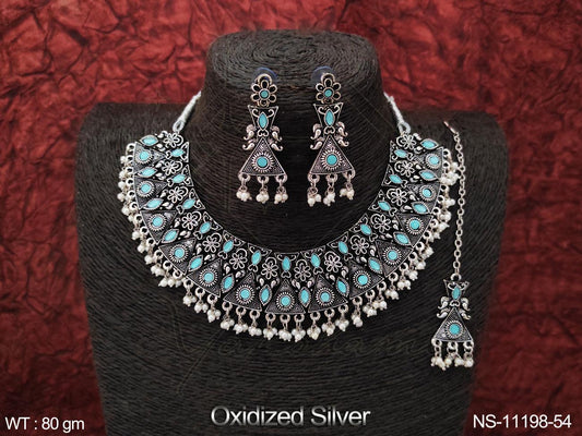 Oxidised Necklace NS-11198-54