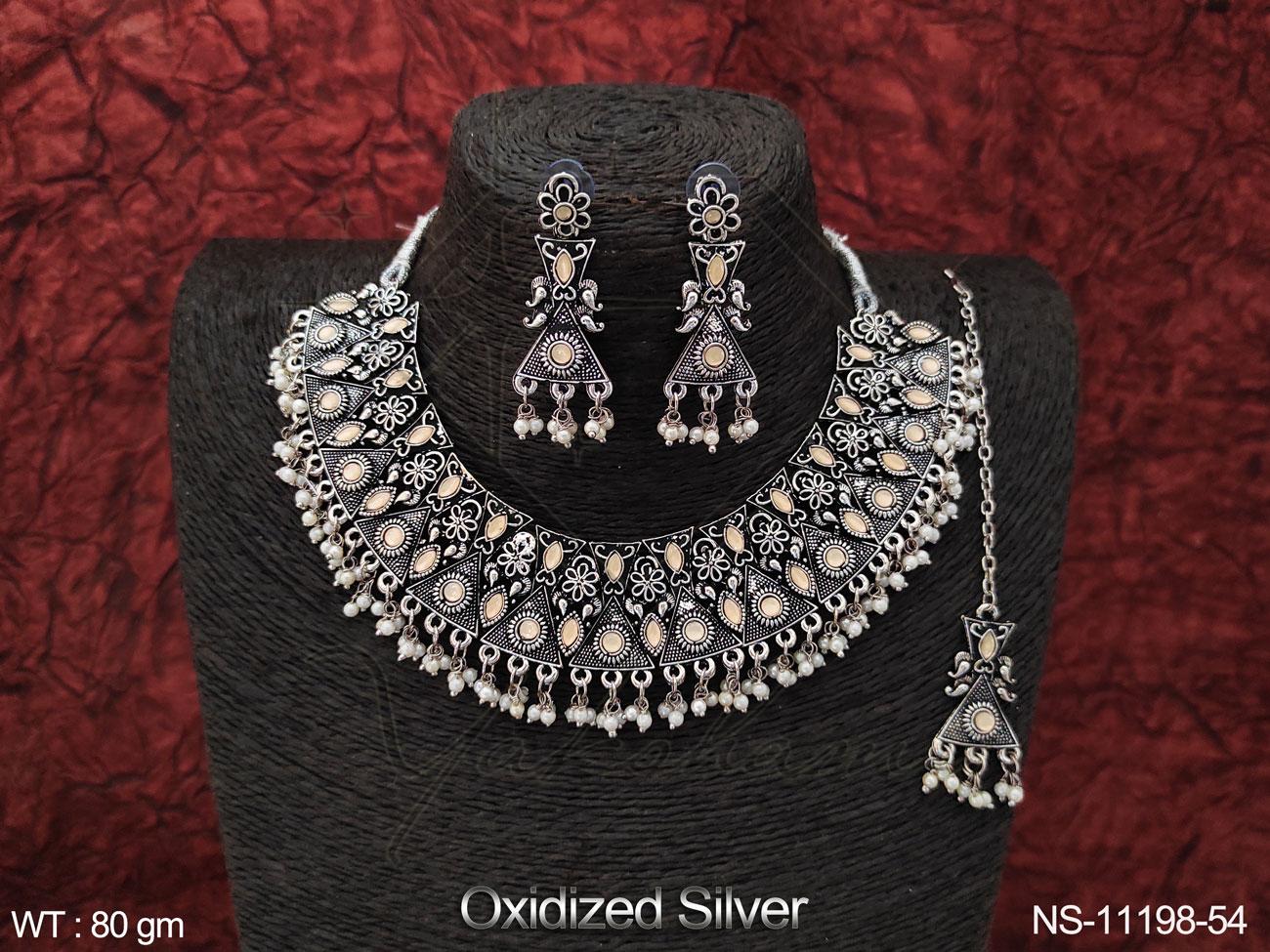 Oxidised Necklace NS-11198-54