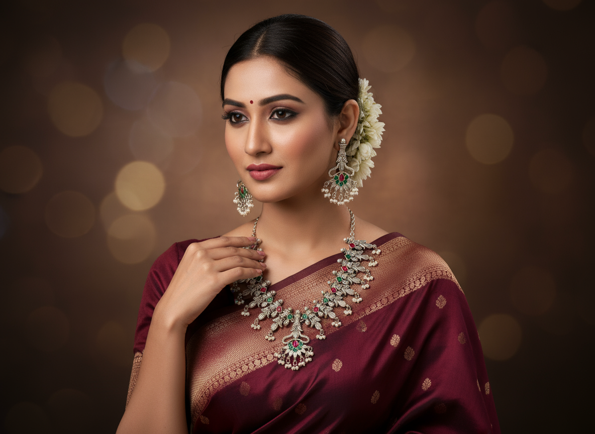 Oxidised Necklace NS-6865-52