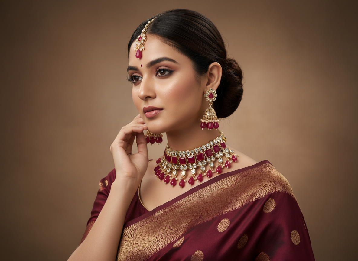 Kundan Necklace NS-11423-84