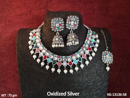 Oxidised Necklace NS-13136-58