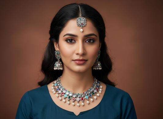 Oxidised Necklace NS-13136-58