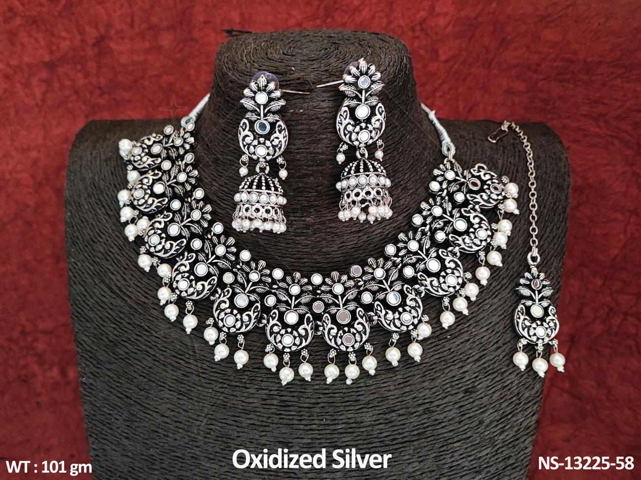 Oxidised Necklace NS-13225-58