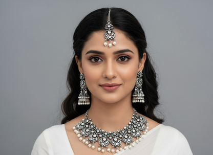 Oxidised Necklace NS-13225-58