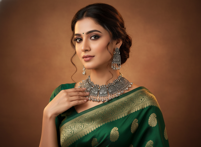 Oxidised Necklace NS-10782-38