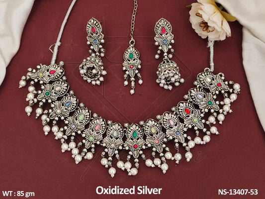 Oxidised Necklace NS-13407-53