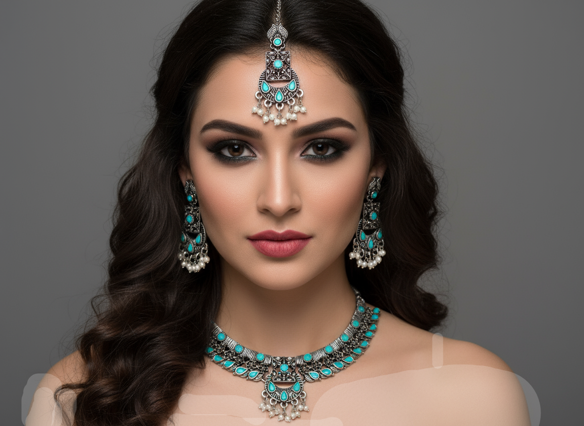 Oxidised Necklace NS-10673-38