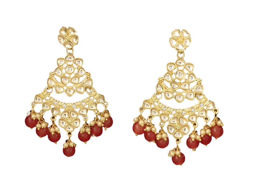 Yakshami High Gold Polish Polki Drop earrings for women and girls